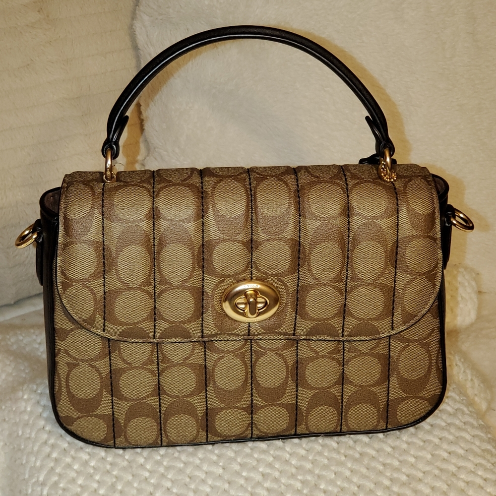 Coach Marlie Top Handle Satchel In Signature Canvas With Quilting 🥰